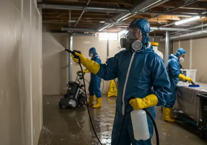 Basement Sanitization and Antimicrobial Treatment process in Wolverine Lake, MI